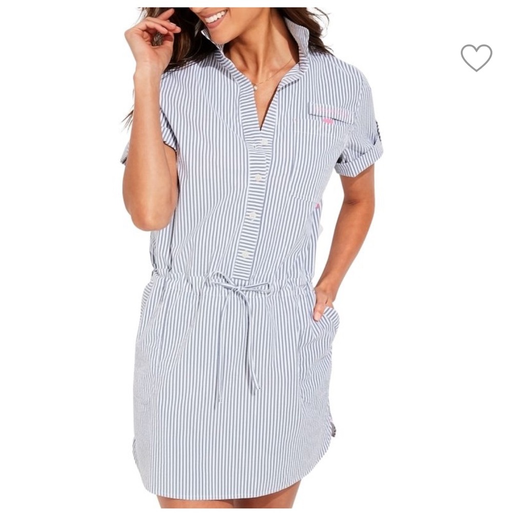 Vineyard Vines Harbor Stripe Seersucker Cover-Up Dress - Size 10